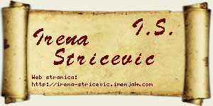 Irena Stričević vizit kartica